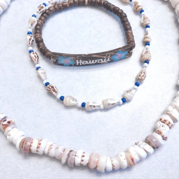 Never used Seashell Necklace Anklet Bracelet Hawaii - Picture 2 of 2
